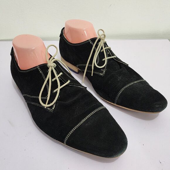 Romolo Remo Brogue Toe Cap Suede Leather Lace up Loafer Black Mens EUR41 main image 8